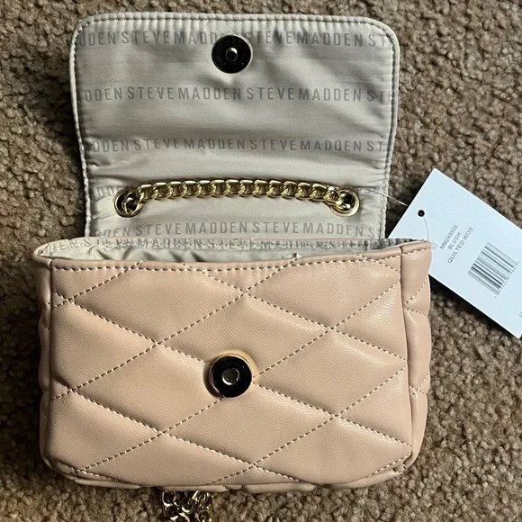 NWT Steve Madden Blush Quilted Crossbody Bag - Picture 6 of 9